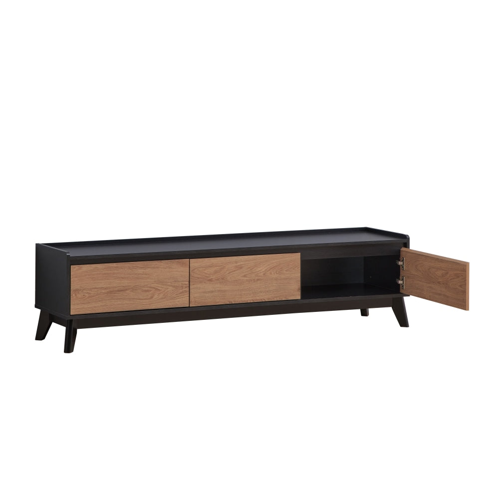 Waylon Lowline TV Stand Entertainment Unit 180cm W/ 2-Doors 1-Drawer - Black/Oak Fast shipping On sale