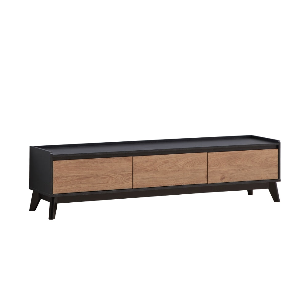 Waylon Lowline TV Stand Entertainment Unit 180cm W/ 2-Doors 1-Drawer - Black/Oak Fast shipping On sale