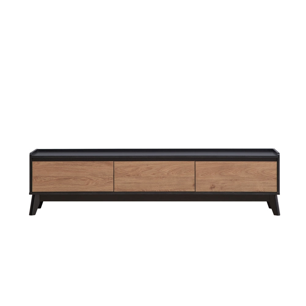 Waylon Lowline TV Stand Entertainment Unit 180cm W/ 2-Doors 1-Drawer - Black/Oak Fast shipping On sale