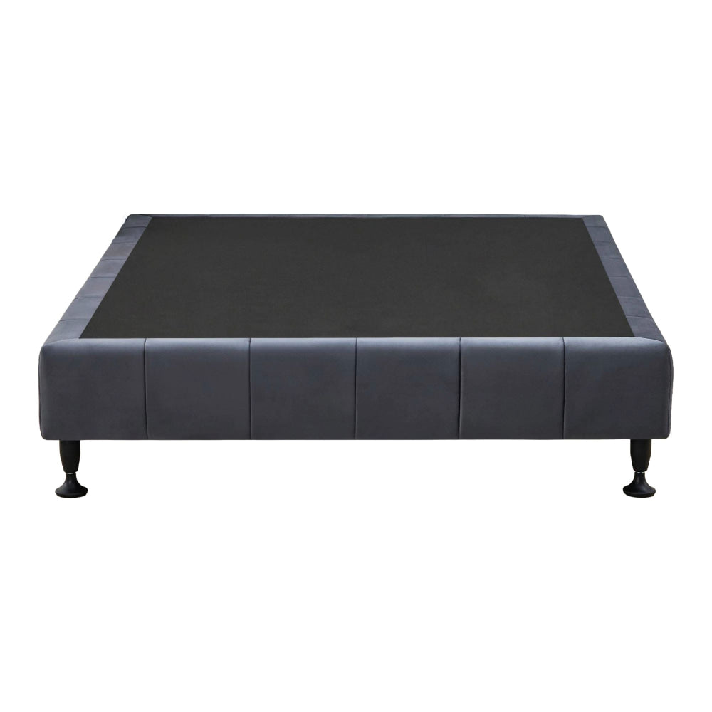 Velvet Fabric Platform Bed Frame Base Double - Dark Grey Fast shipping On sale