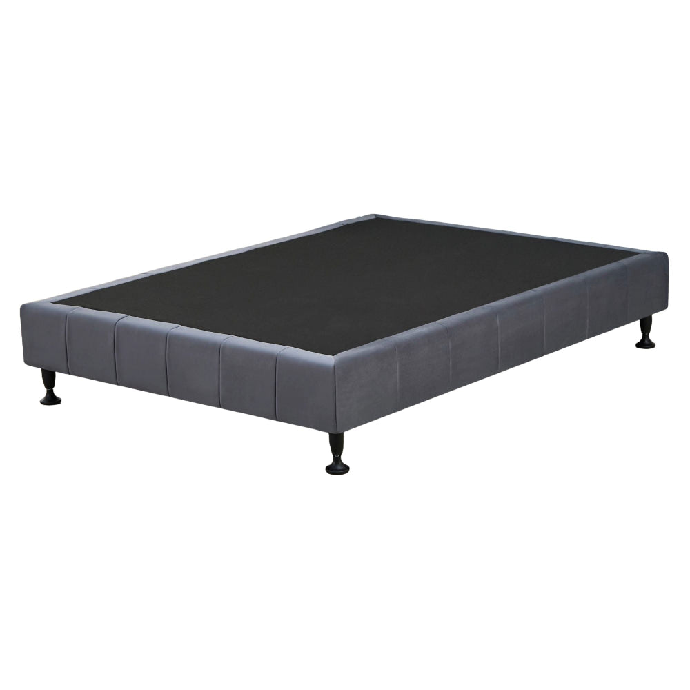Velvet Fabric Platform Bed Frame Base Queen - Dark Grey Fast shipping On sale