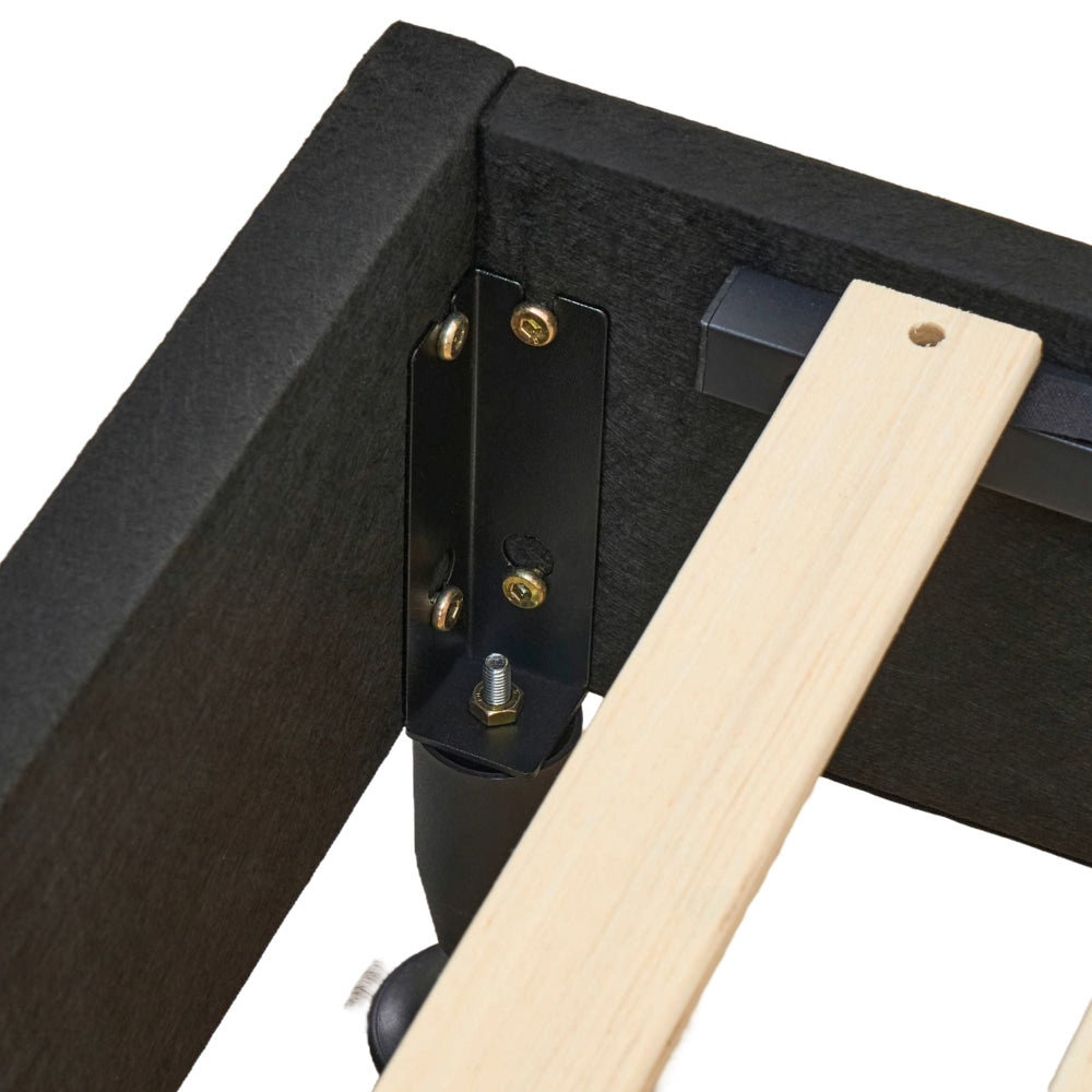 Velvet Fabric Platform Bed Frame Base Queen - Dark Grey Fast shipping On sale