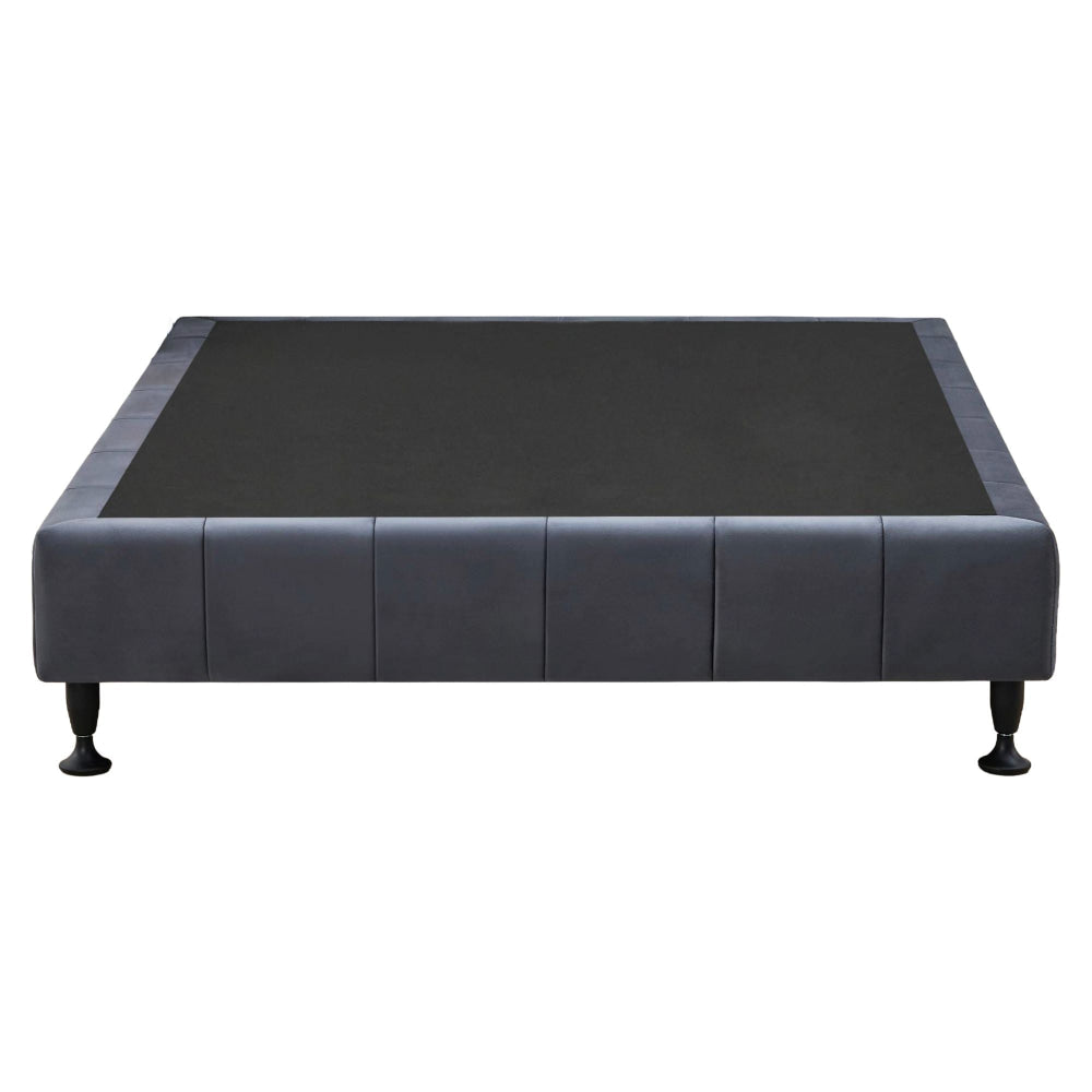 Velvet Fabric Platform Bed Frame Base Queen - Dark Grey Fast shipping On sale