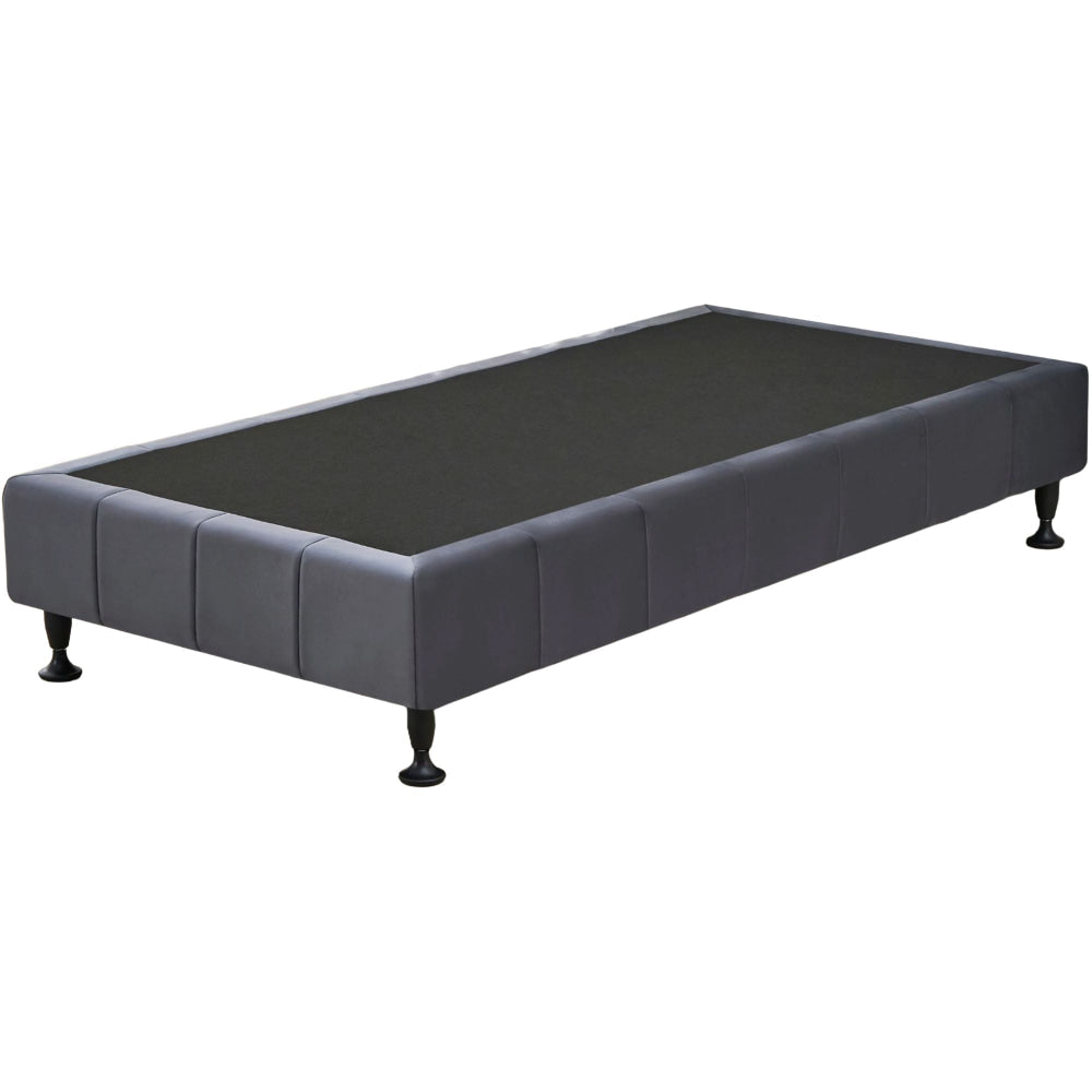 Velvet Fabric Platform Bed Frame Base Single - Dark Grey Fast shipping On sale