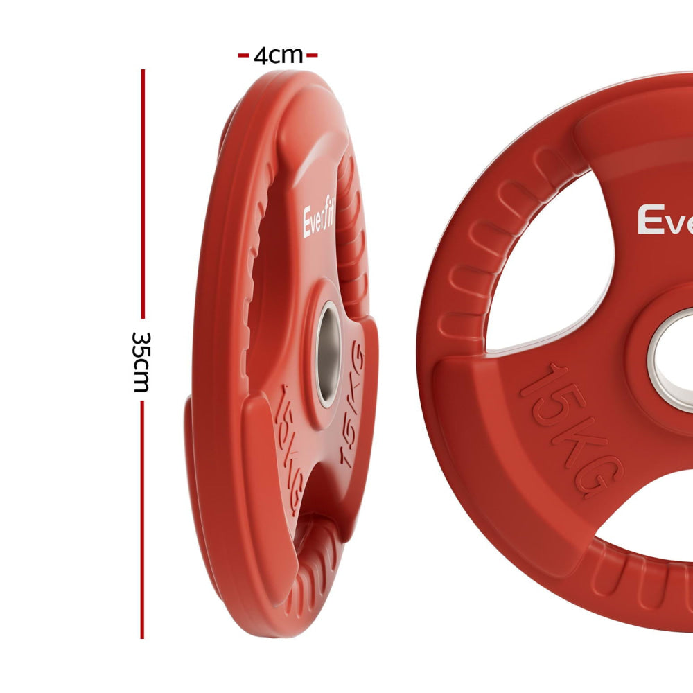 Weight Plates Standard 15kg Dumbbell Barbell Plate Lifting Home Gym Red Sports & Fitness Fast shipping On sale