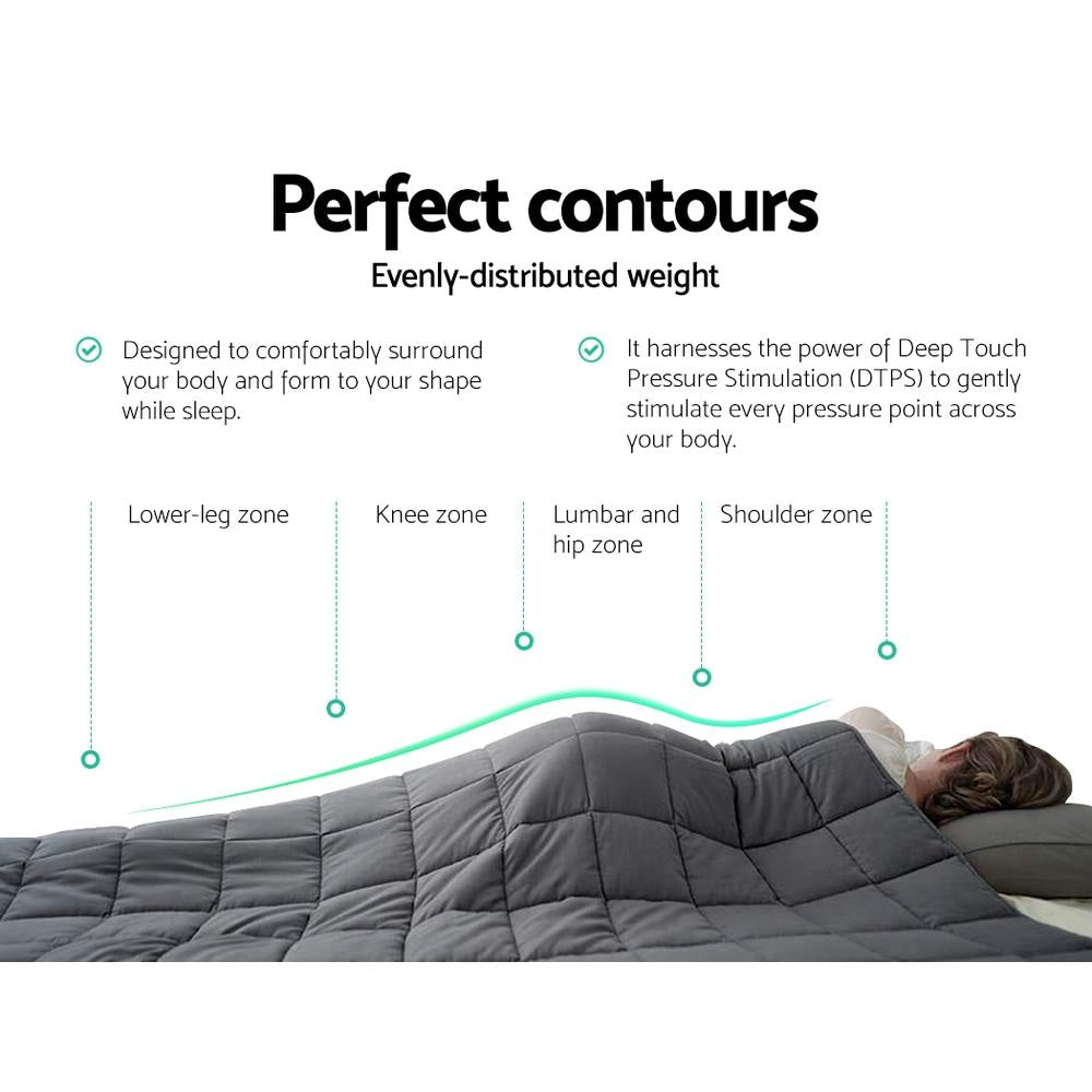 Weighted Blanket Adult 9KG Heavy Gravity Blankets Microfibre Cover Calming Relax Anxiety Relief Grey Fast shipping On sale