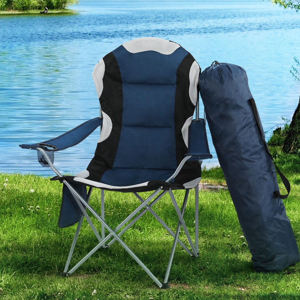 Weisshorn 2X Camping Chairs Folding Arm Chair Portable Garden Fishing Outdoor Furniture Fast shipping On sale