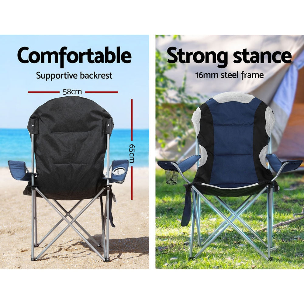 Weisshorn 2X Camping Chairs Folding Arm Chair Portable Garden Fishing Outdoor Furniture Fast shipping On sale