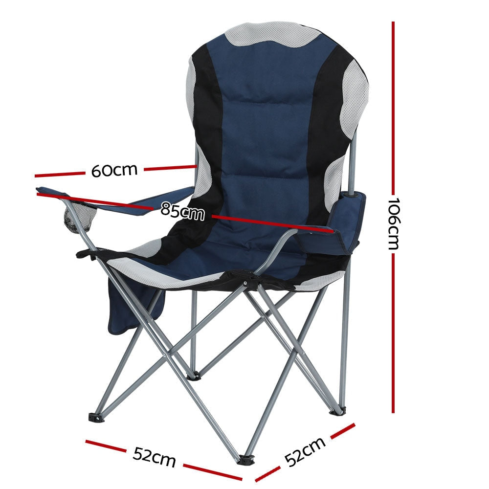 Weisshorn 2X Camping Chairs Folding Arm Chair Portable Garden Fishing Outdoor Furniture Fast shipping On sale