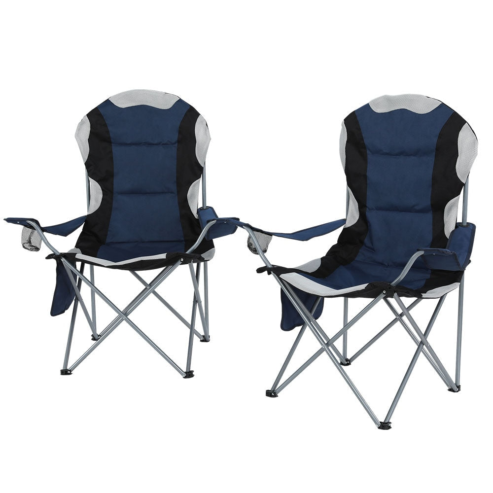 Weisshorn 2X Camping Chairs Folding Arm Chair Portable Garden Fishing Outdoor Furniture Fast shipping On sale