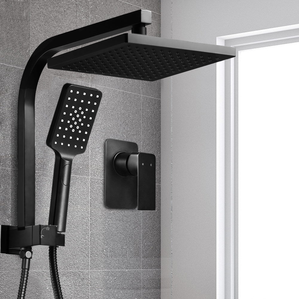 WELS 8’’ Rain Shower Head Mixer Square Handheld High Pressure Wall Black Tap & Fast shipping On sale