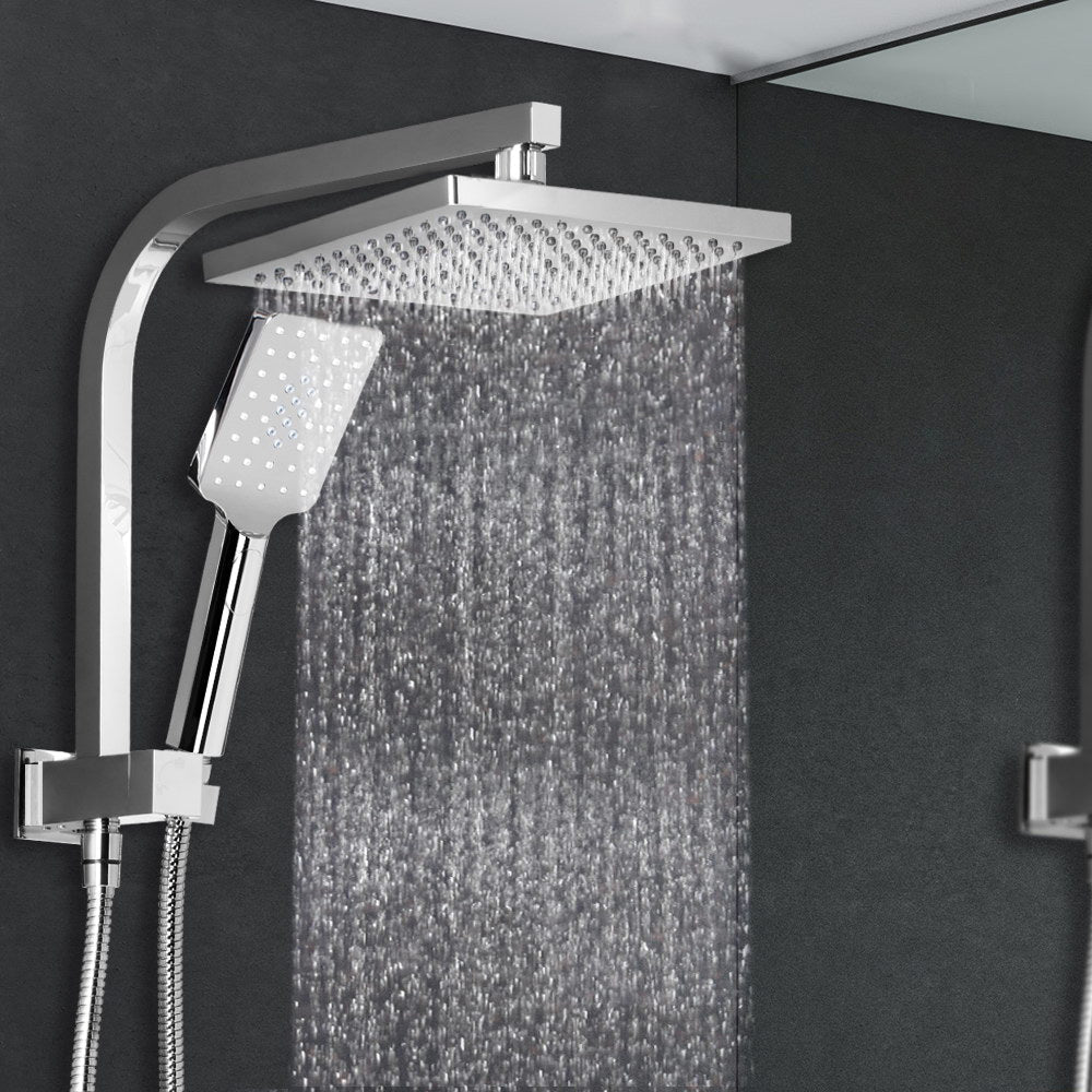 WELS 8’’ Rain Shower Head Set Square Handheld High Pressure Wall Chrome Tap & Fast shipping On sale