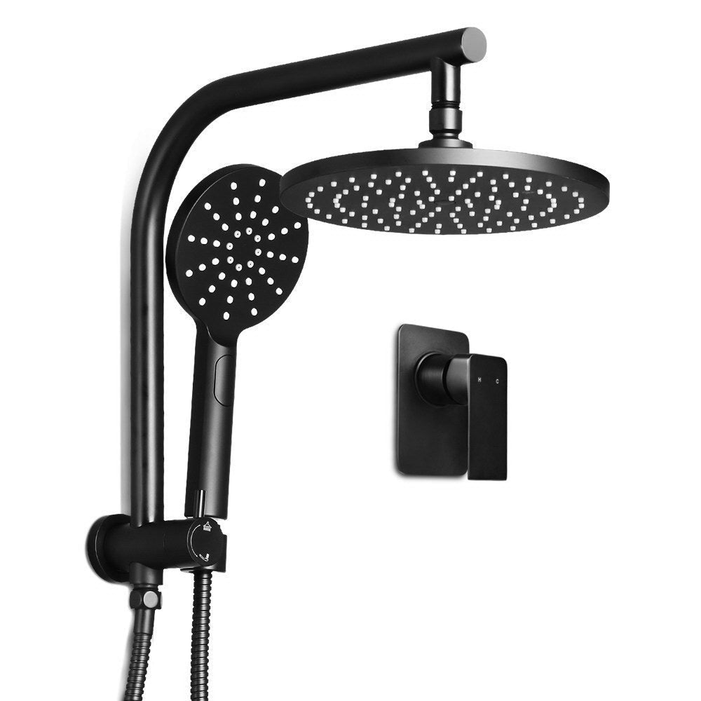 WELS 9’’ Rain Shower Head Mixer Round Handheld High Pressure Wall Black Tap & Fast shipping On sale