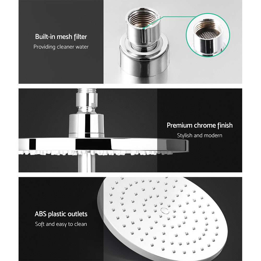 WELS 9’’ Rain Shower Head Mixer Round Handheld High Pressure Wall Chrome Tap & Fast shipping On sale
