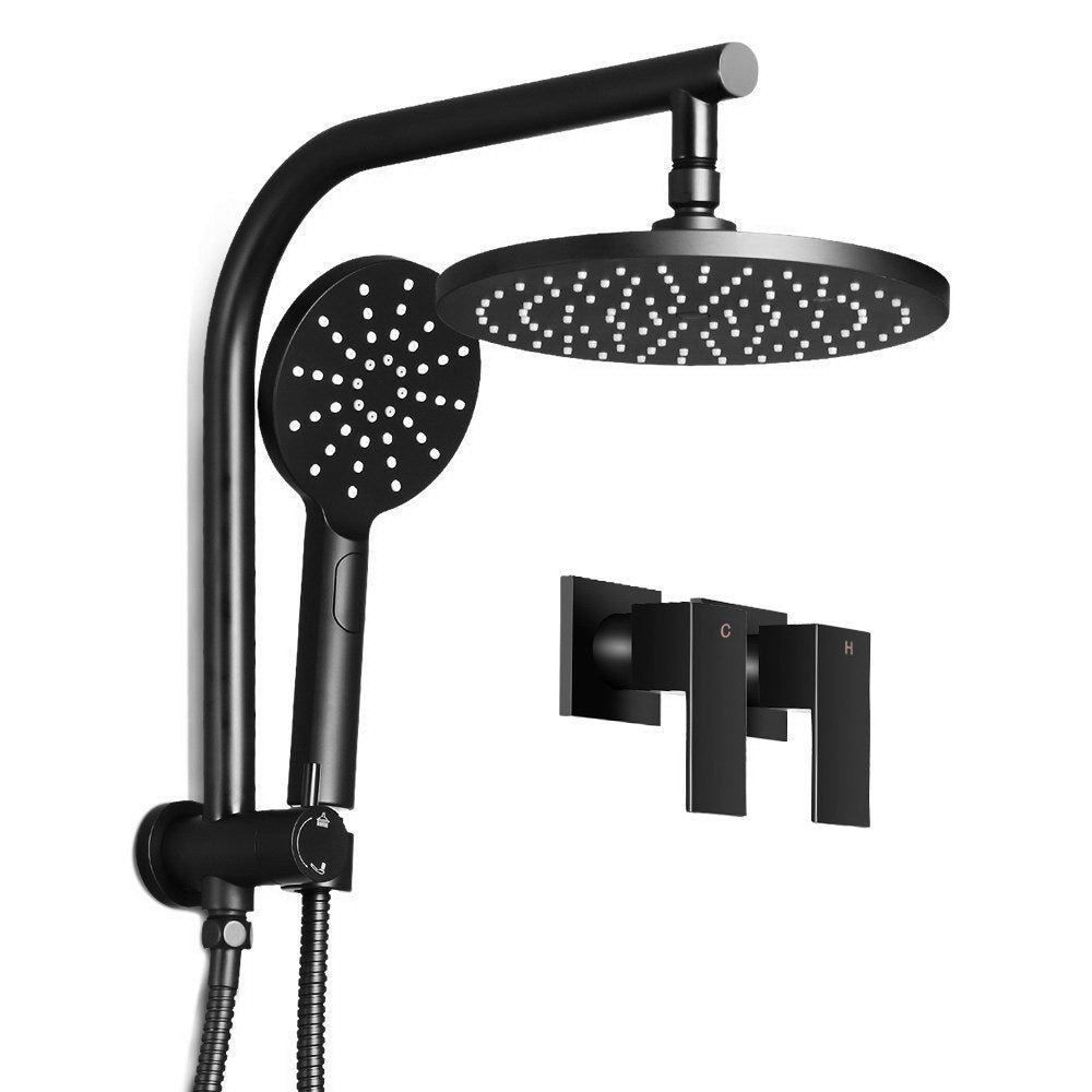 WELS 9’’ Rain Shower Head Taps Round Handheld High Pressure Wall Black Tap & Fast shipping On sale