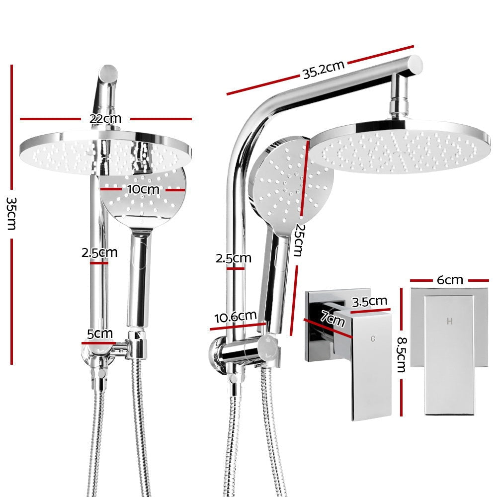 WELS 9’’ Rain Shower Head Taps Round Handheld High Pressure Wall Chrome Tap & Fast shipping On sale