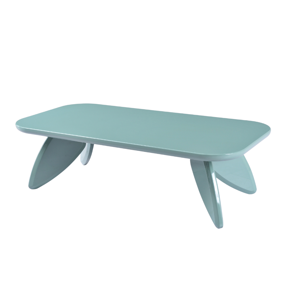 Wes Funky Playful Vibrant Rectangular Coffee Tea Table Mint Gloss Fast shipping On sale