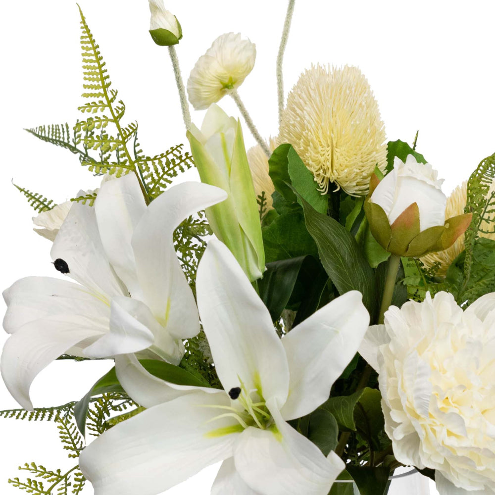 White Liliy 48cm Mixed Artificial Plant Flower Arrangement Decorative Fast shipping On sale