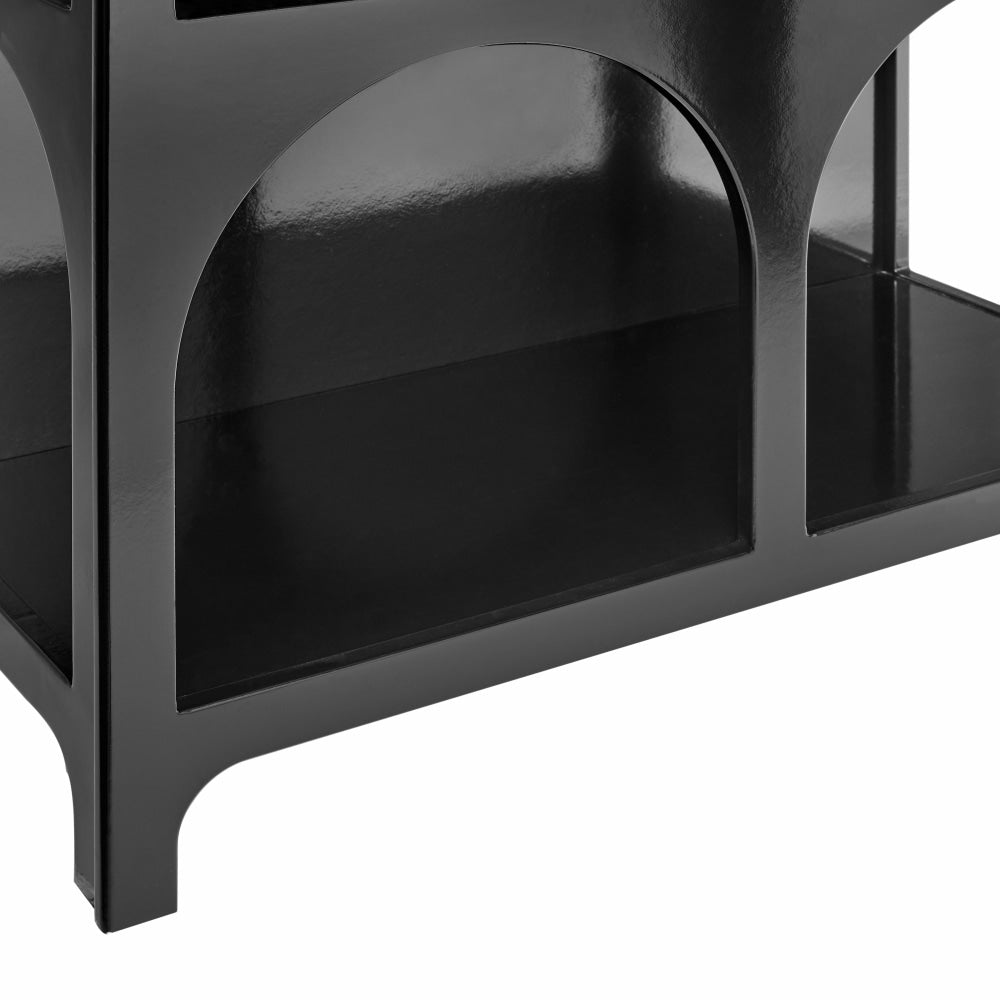 Wilkins Arched Cube 2 X Levels Low Bookcase Display Shelves Black Fast shipping On sale