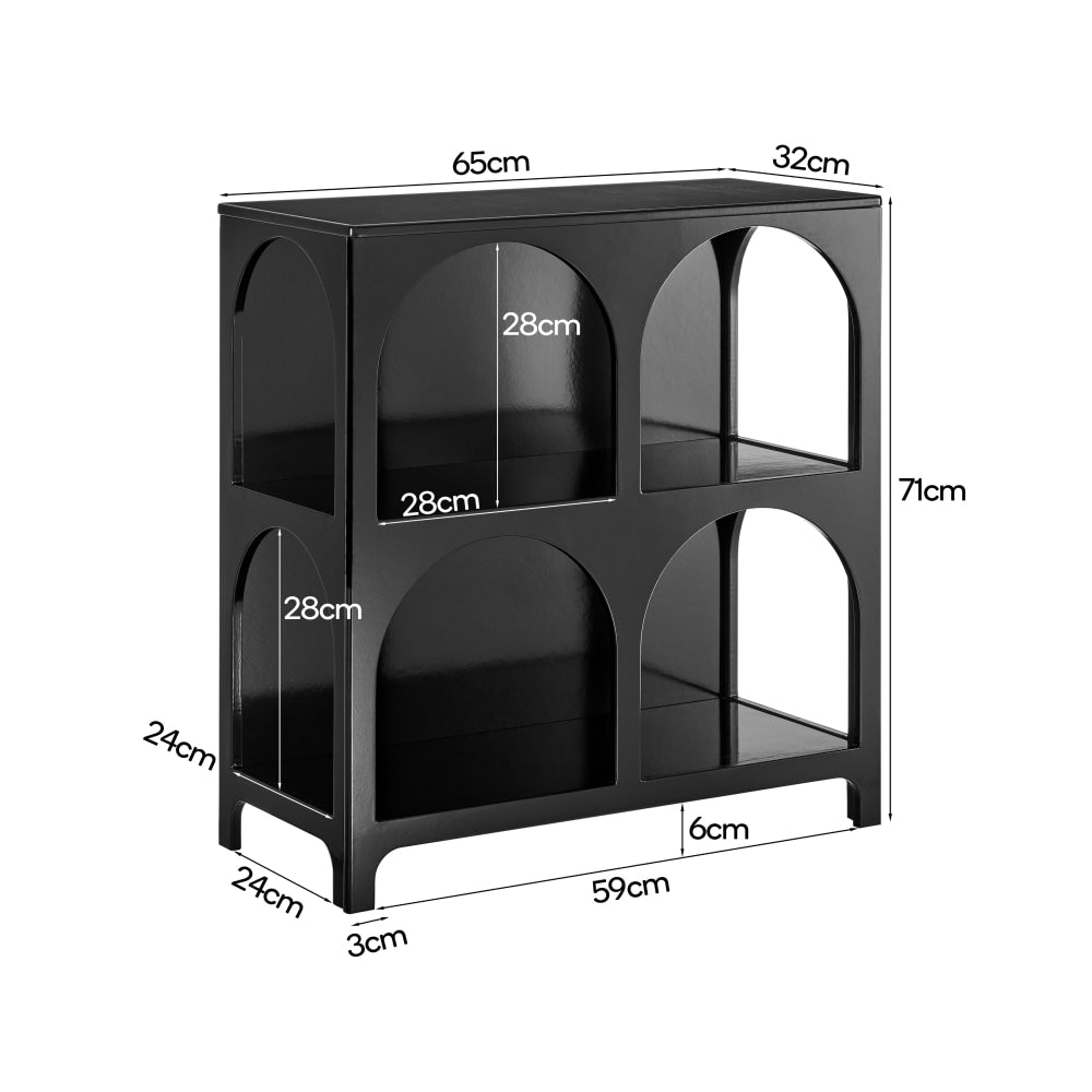 Wilkins Arched Cube 2 X Levels Low Bookcase Display Shelves Black Fast shipping On sale