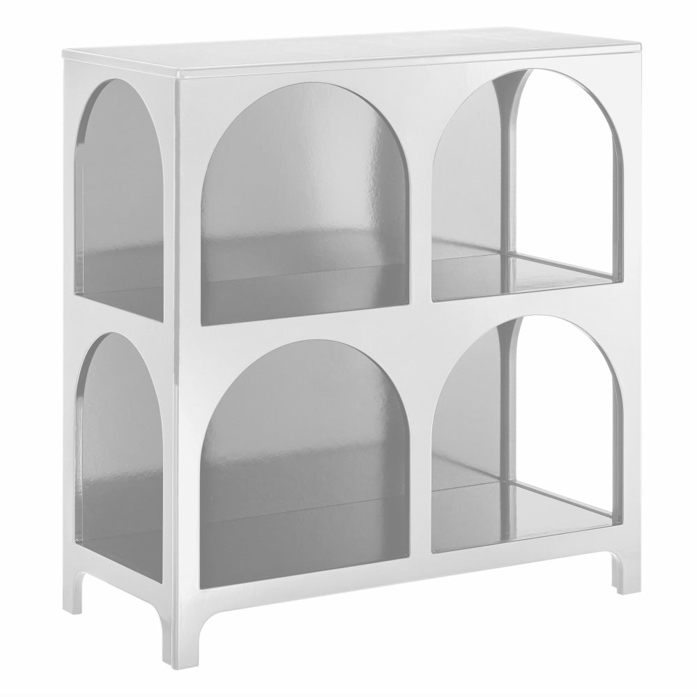 Wilkins Arched Cube 2 X Levels Low Bookcase Display Shelves White Fast shipping On sale