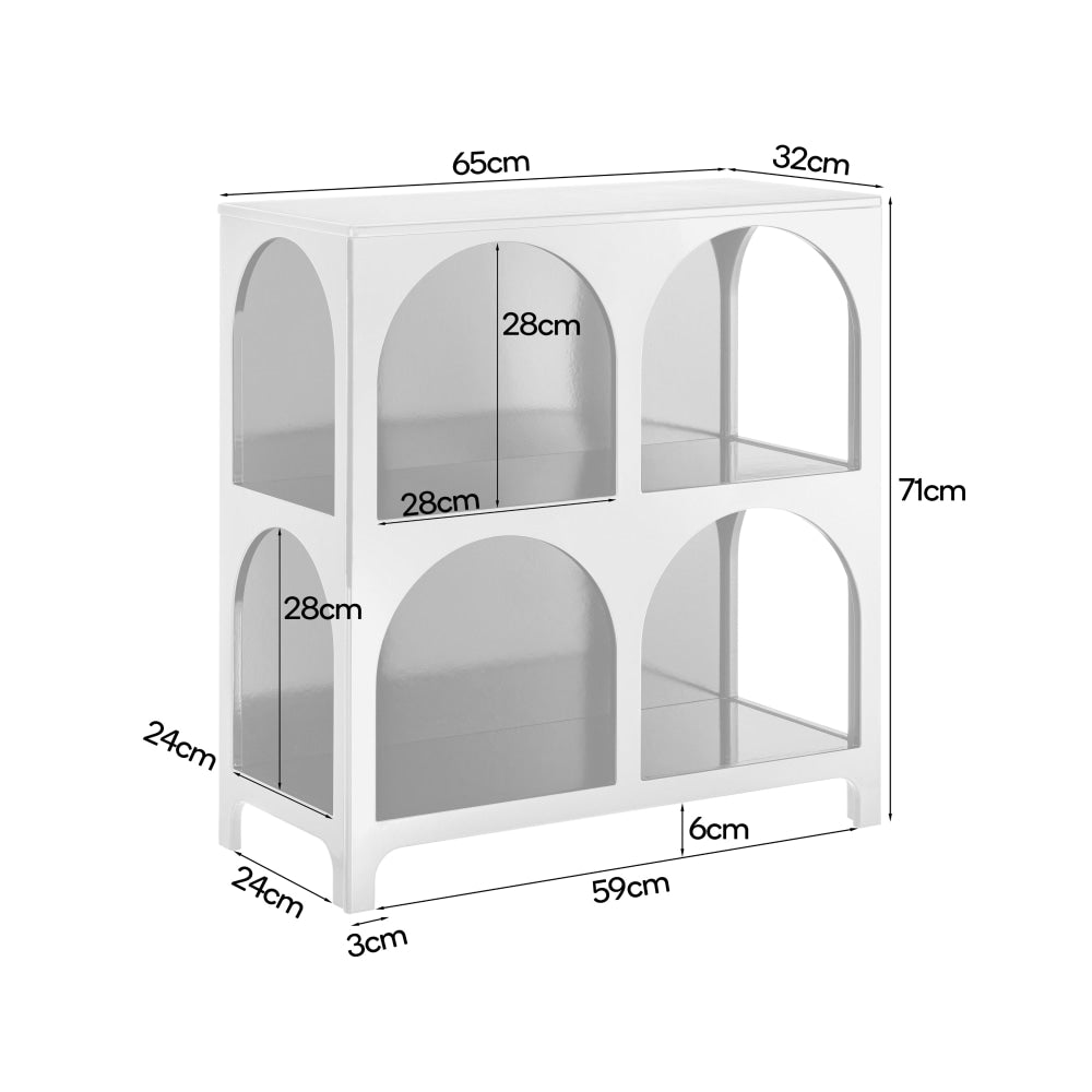 Wilkins Arched Cube 2 X Levels Low Bookcase Display Shelves White Fast shipping On sale