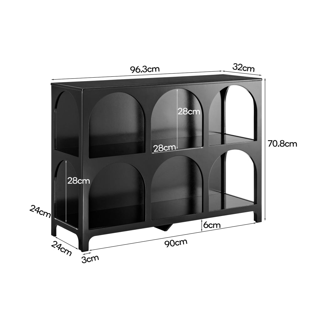 Wilkins Arched Cube 3 X 2 Levels Low Bookcase Display Shelves Black Fast shipping On sale