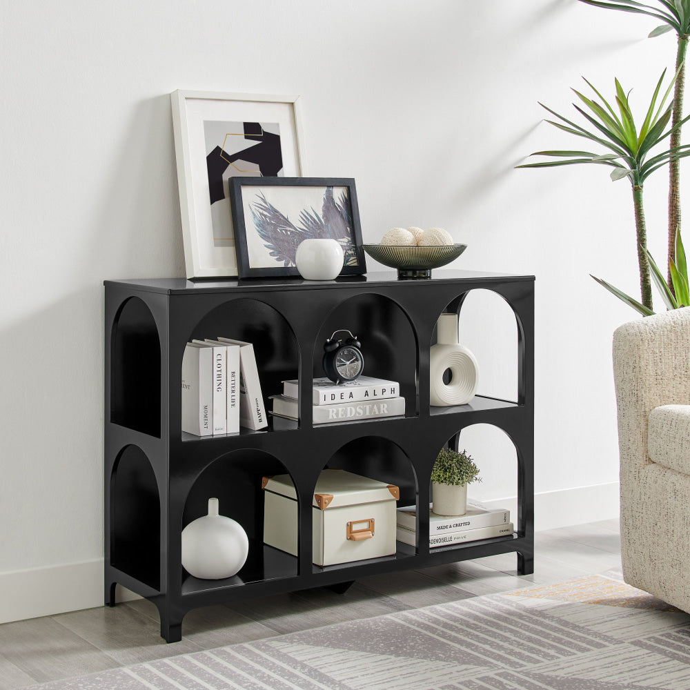 Wilkins Arched Cube 3 X 2 Levels Low Bookcase Display Shelves Black Fast shipping On sale