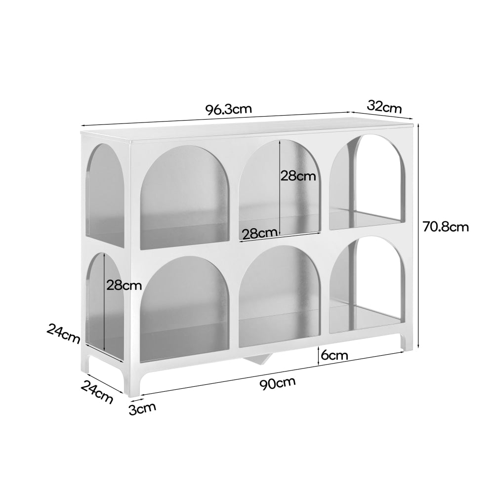 Wilkins Arched Cube 3 X 2 Levels Low Bookcase Display Shelves White Fast shipping On sale