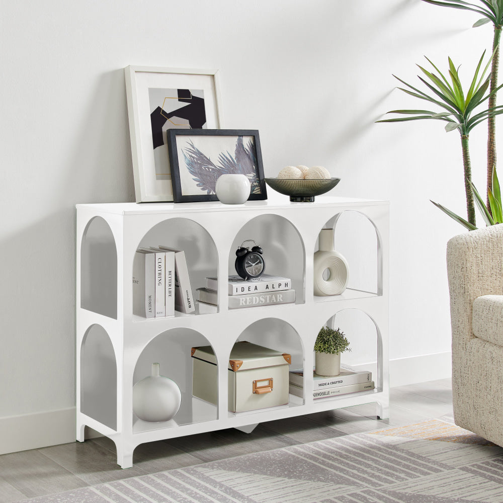 Wilkins Arched Cube 3 X 2 Levels Low Bookcase Display Shelves White Fast shipping On sale