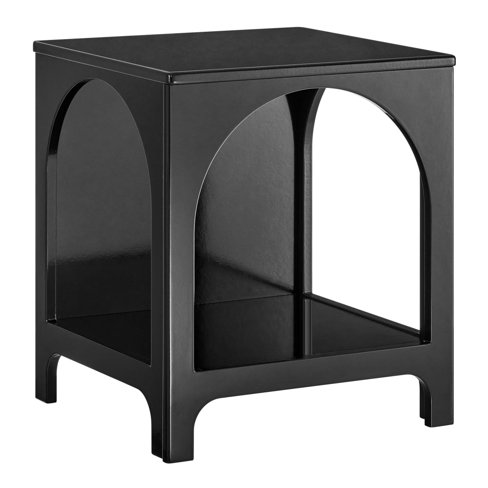 Wilkins Arched Cube End Lamp Side Table Open Shelf Black Fast shipping On sale