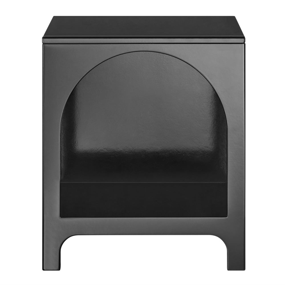 Wilkins Arched Cube End Lamp Side Table Open Shelf Black Fast shipping On sale