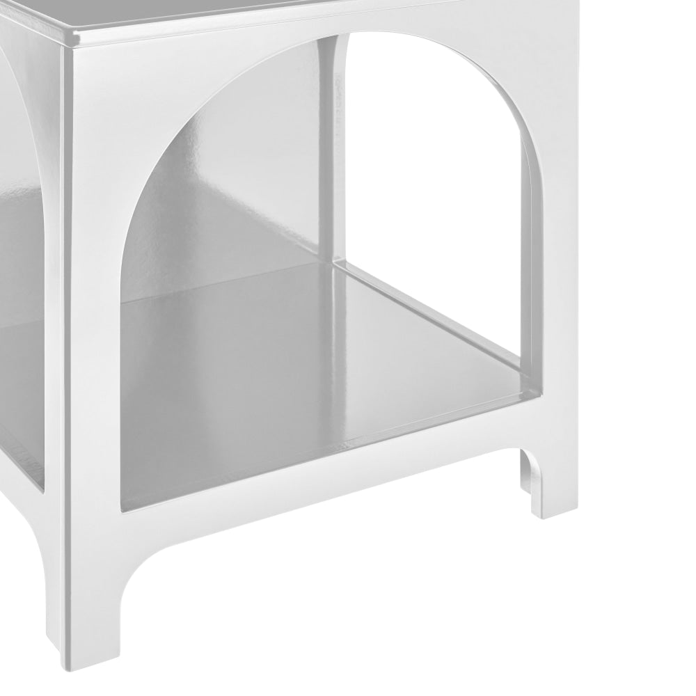 Wilkins Arched Cube End Lamp Side Table Open Shelf White Fast shipping On sale