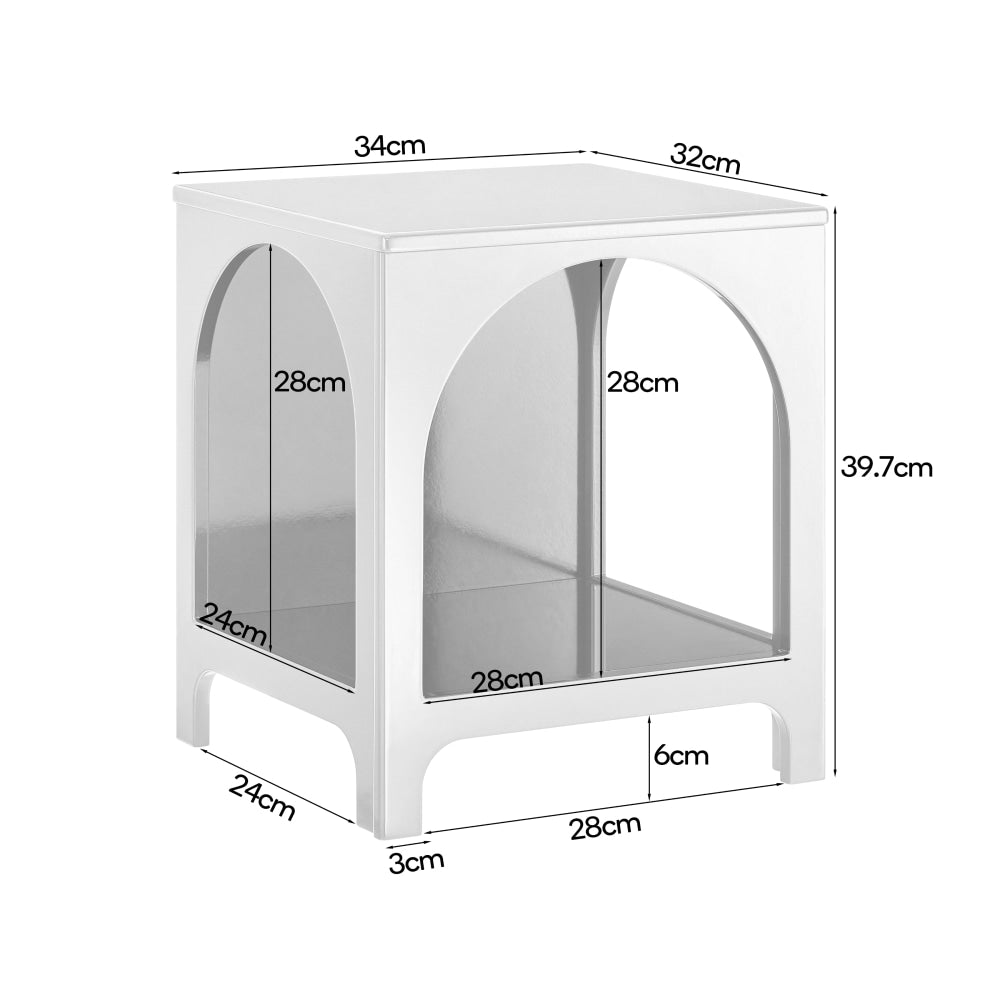 Wilkins Arched Cube End Lamp Side Table Open Shelf White Fast shipping On sale