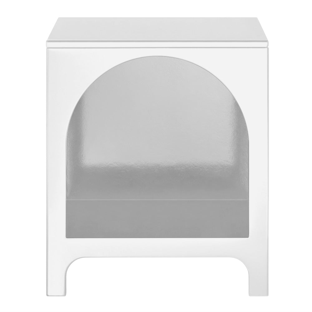 Wilkins Arched Cube End Lamp Side Table Open Shelf White Fast shipping On sale