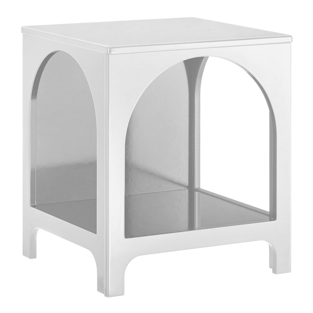 Wilkins Arched Cube End Lamp Side Table Open Shelf White Fast shipping On sale