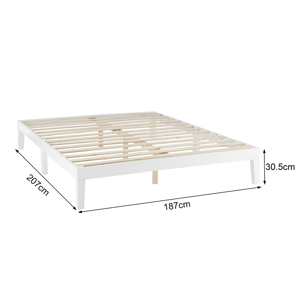 William Wood Bed Frame White Double Fast shipping On sale