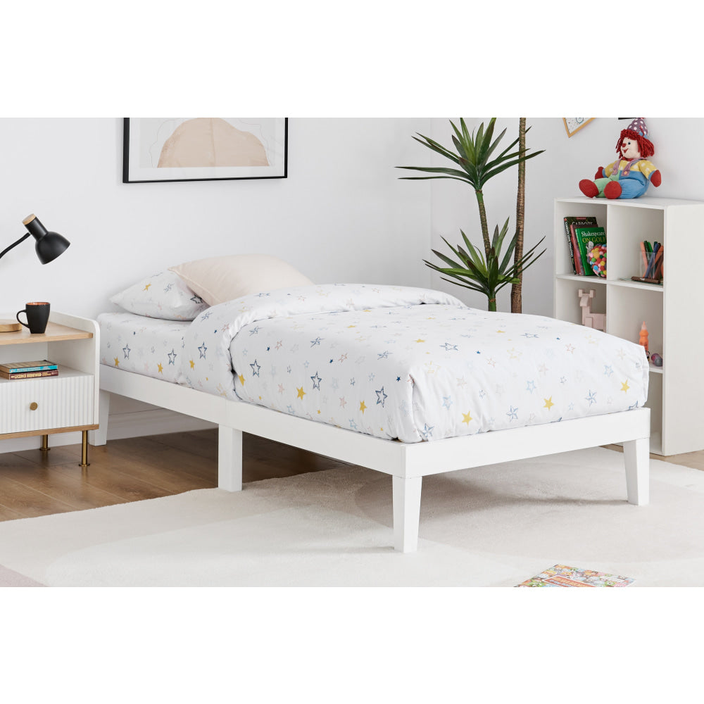 William Wood Bed Frame White Double Fast shipping On sale