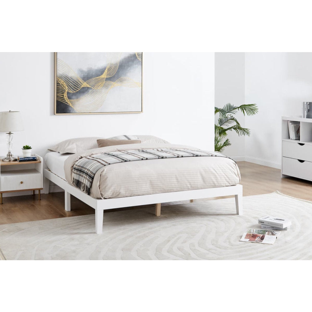 William Wood Bed Frame White Double Fast shipping On sale