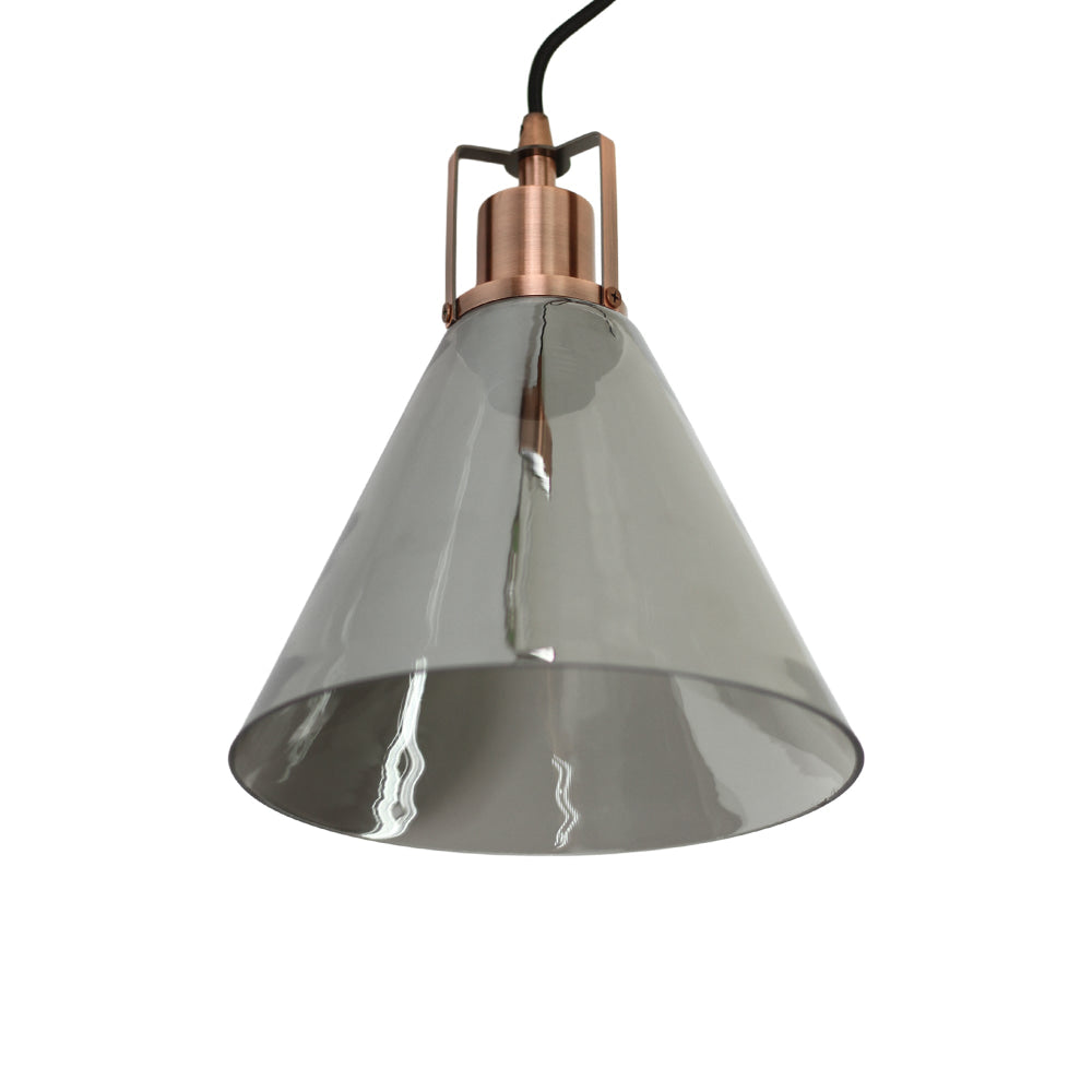 Willis Modern Glass Shade Hanging Pendant Light Lamp Antique Copper/Smoky Fast shipping On sale