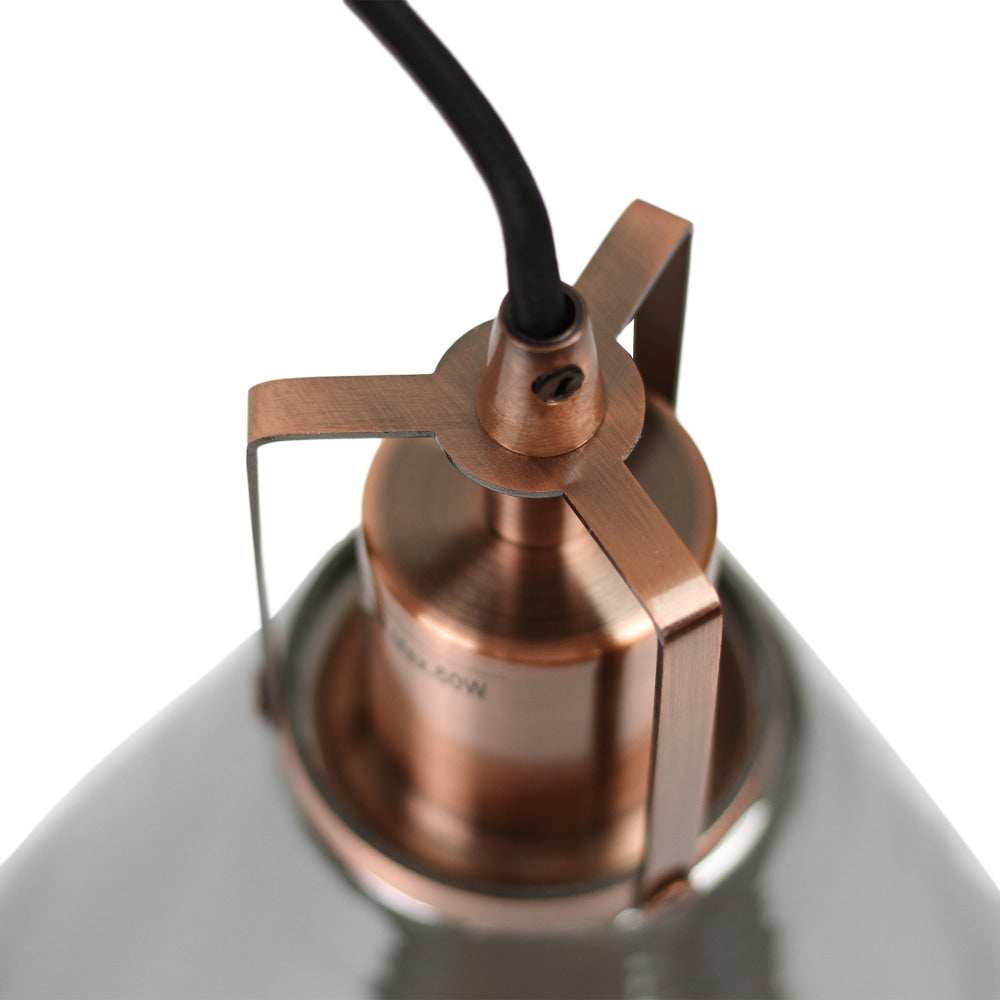 Willis Modern Glass Shade Hanging Pendant Light Lamp Antique Copper/Smoky Fast shipping On sale