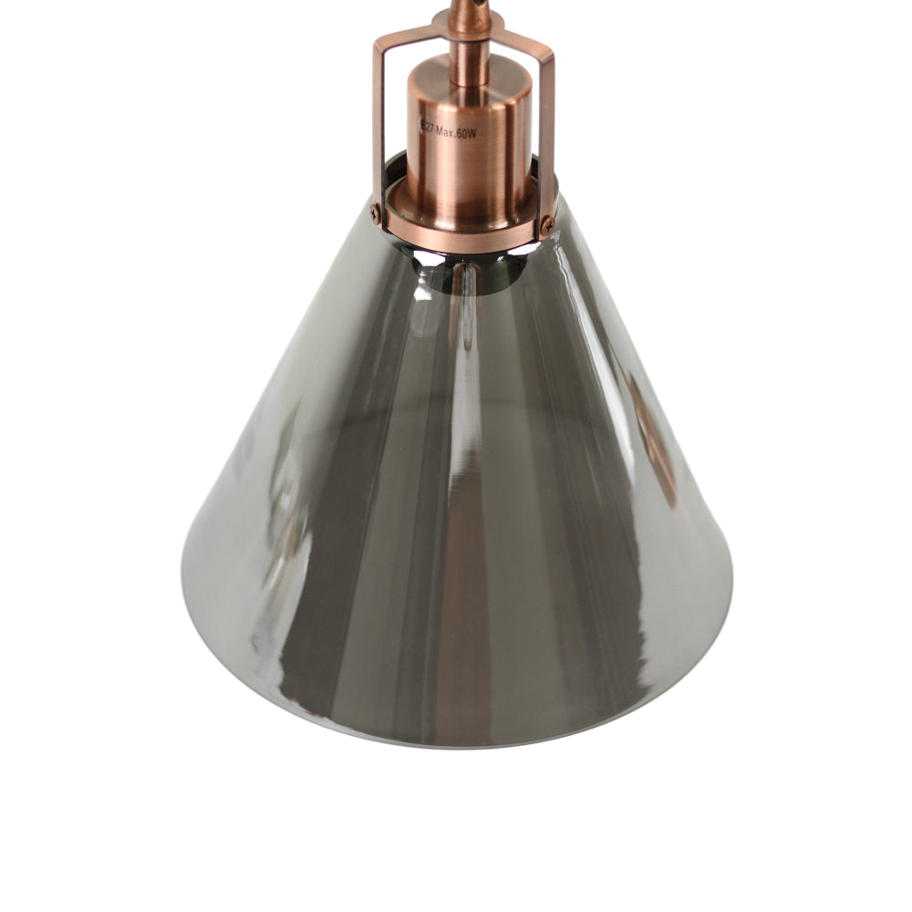 Willis Modern Glass Shade Hanging Pendant Light Lamp Antique Copper/Smoky Fast shipping On sale