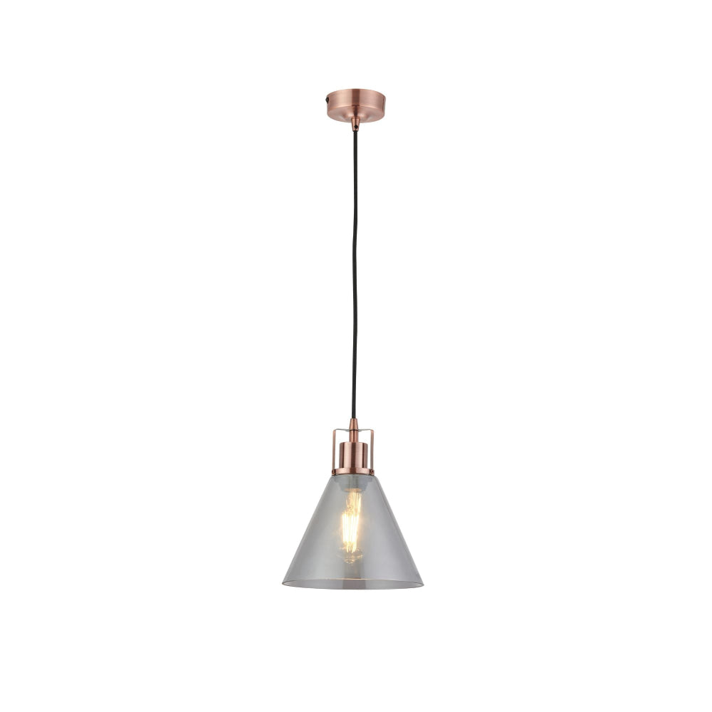 Willis Modern Glass Shade Hanging Pendant Light Lamp Antique Copper/Smoky Fast shipping On sale