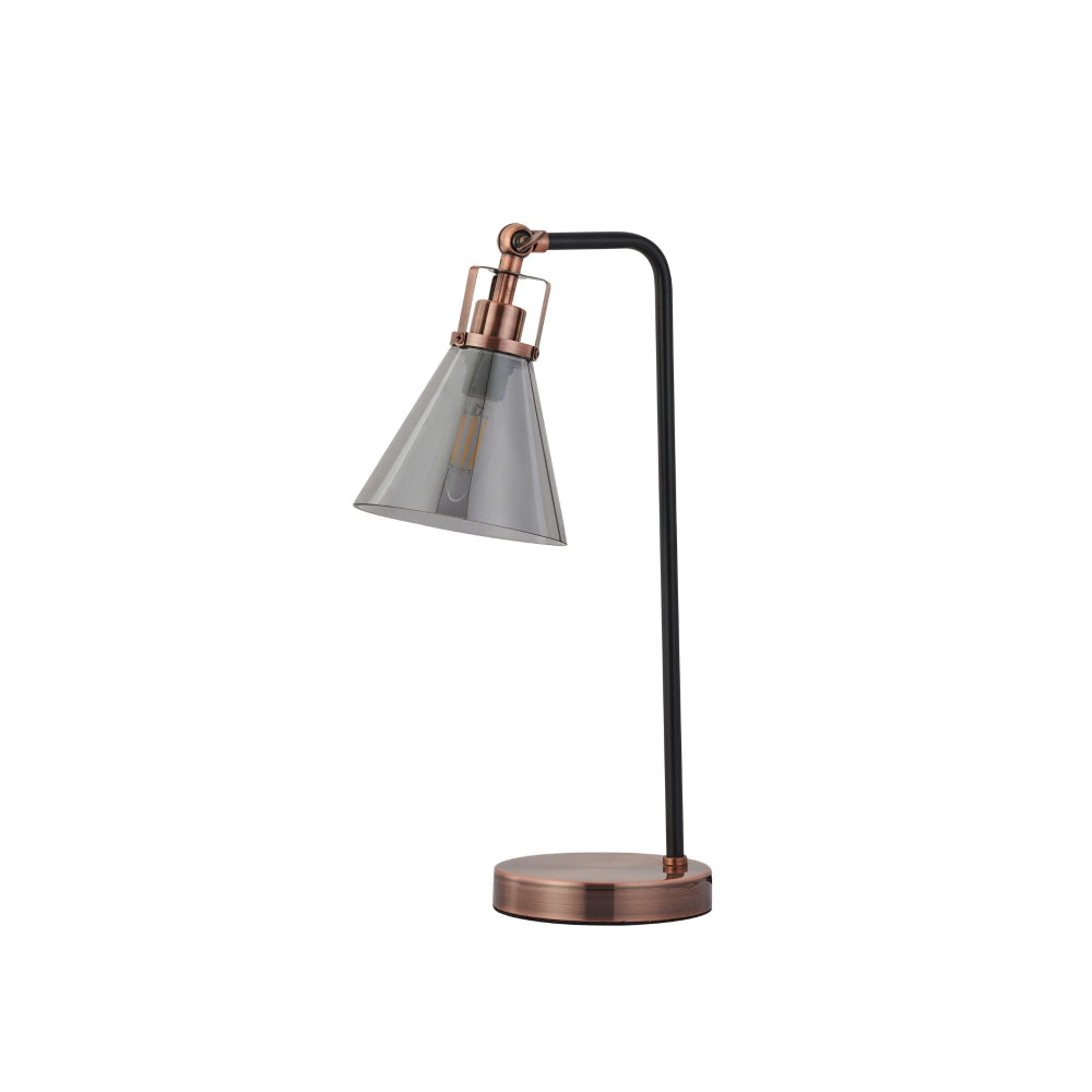 Willis Modern Glass Shade Metal Base Table Desk Light Lamp Antique Copper/Smoky Fast shipping On sale