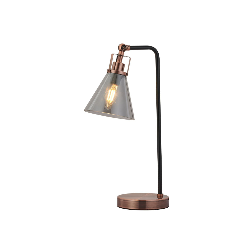 Willis Modern Glass Shade Metal Base Table Desk Light Lamp Antique Copper/Smoky Fast shipping On sale