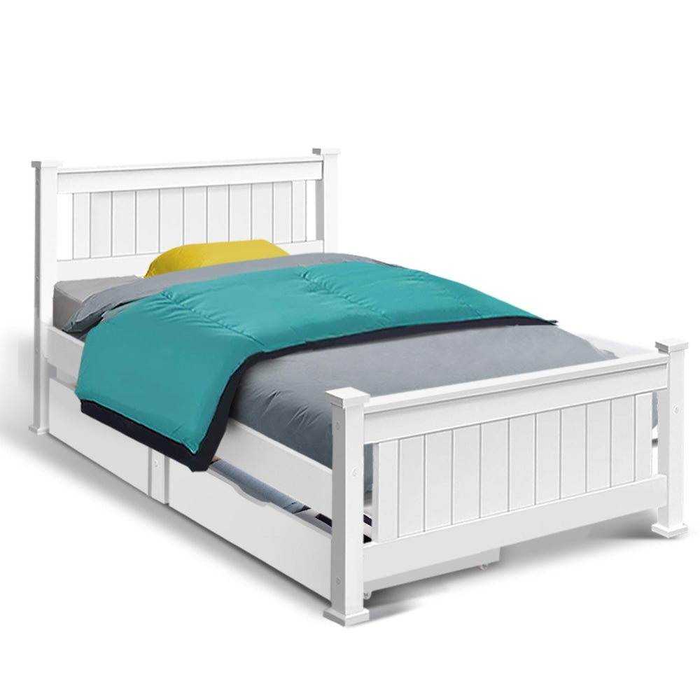 Wooden Bed Frame Timber Single Size RIO Kids Adults Storage Drawers Base Fast shipping On sale