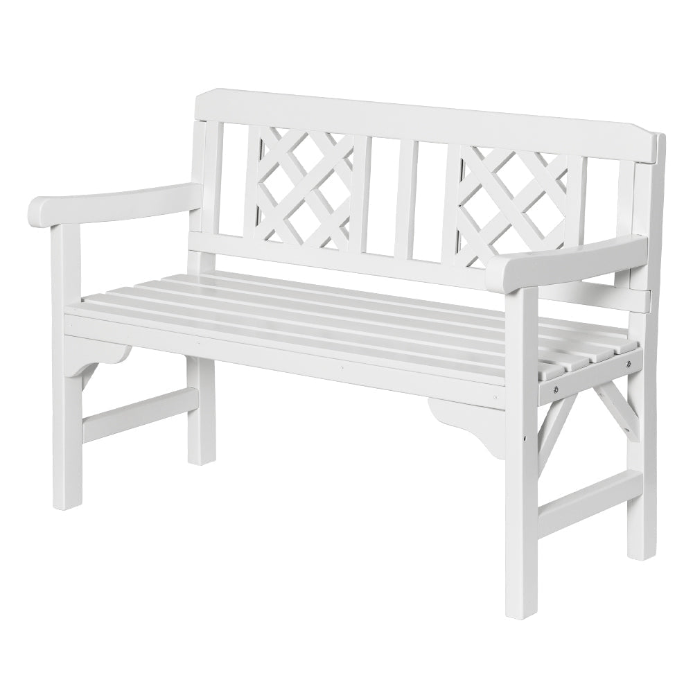 Wooden Garden Bench 2 Seat Patio Furniture Timber Outdoor Lounge Chair White Fast shipping On sale