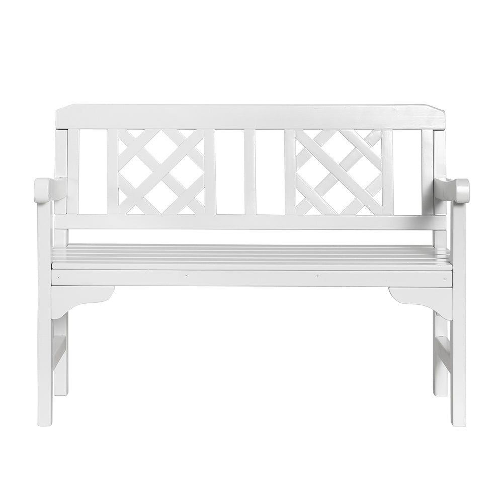 Wooden Garden Bench 2 Seat Patio Furniture Timber Outdoor Lounge Chair White Fast shipping On sale