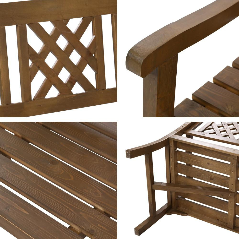Wooden Garden Bench 3 Seat Patio Furniture Timber Outdoor Lounge Chair Natural Fast shipping On sale