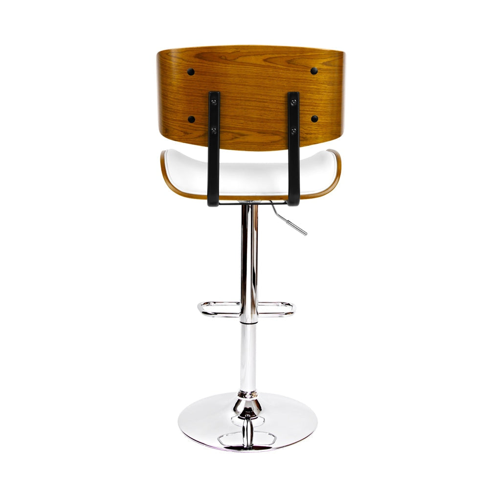 Wooden Gas Lift Bar Stool - White and Chrome Fast shipping On sale